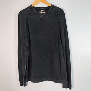 Tommy Bahama Charcoal Pullover Faded Effect Style Casual Crew Neck Sweatshirt